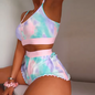 Love Printed Lace Sling Crop Tops and Shorts Summer 2-Piece Pyjama Set