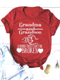 Grandma and Grandson Print Crew Neck T-shirt