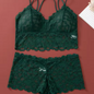 Women's Lace Non-wire Bra And Panties Set