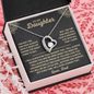 To My Daughter Beautiful Heart Necklace Gift - Love Dad