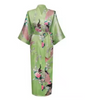 Luxury Peacock Satin Kimono Robe