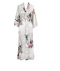 Luxury Peacock Satin Kimono Robe