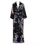 Luxury Peacock Satin Kimono Robe
