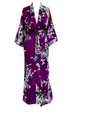Luxury Peacock Satin Kimono Robe