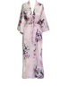 Luxury Peacock Satin Kimono Robe