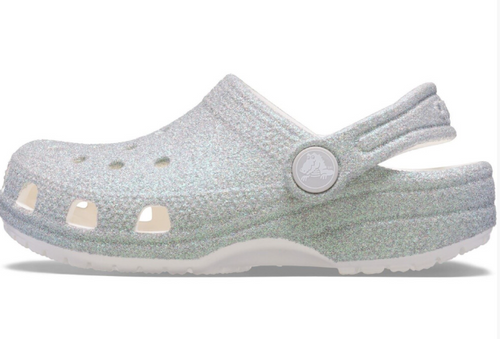 Crocs Classic Glitter Clog Thermoplastic White Loafers