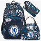 Football star peripheral backpack student schoolbag three-piece