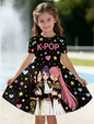 Girls' K-Pop Printed Skater Dress