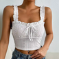 Broderie Frill Tie Front Crop Top