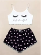 Women's Cute Crop Top &amp; Shorts Pyjama Set