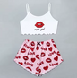 Women's Cute Crop Top &amp; Shorts Pyjama Set