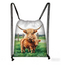 Highland Cow Drawstring Backpack