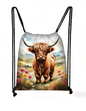 Highland Cow Drawstring Backpack