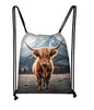 Highland Cow Drawstring Backpack