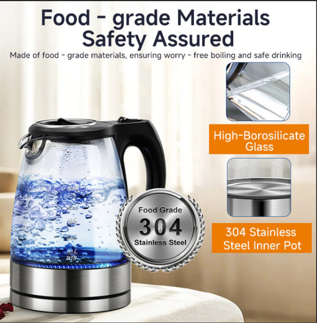 Cuisync 1.7L High Borosilicate Glass Household Electric Kettle
