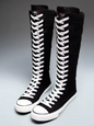 Women's Knee High Lace-Up Canvas Boots