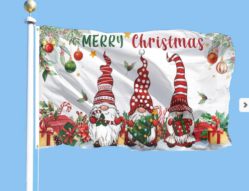 Christmas Happy Banner 3x5 Ft Double Sided, Winter Holiday Decoration