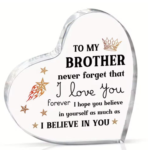 To My Brother Acrylic Heart Plaque