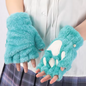 Cute Plush Cat Paw Fingerless Gloves