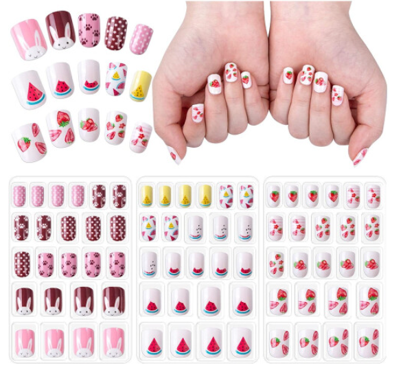 72pcs Kids Pre-glued Full-Cover Artificial Nails