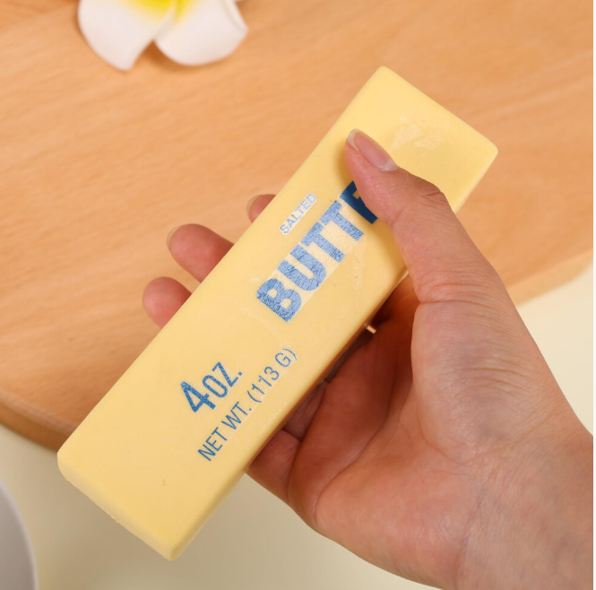 Squishy Butter Toy PU Slow Rising Light Yellow Stress Relief Squeeze Stick