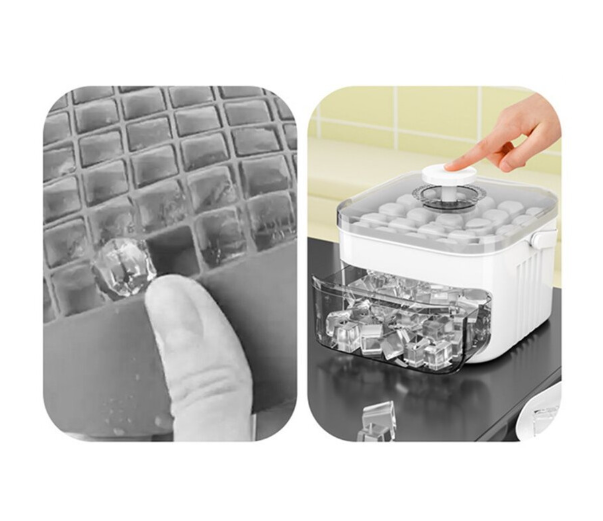 50- Ice Maker with Easy Press Cap, Double Layer Storage