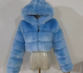 Women's Luxury Faux Fur Hooded Cropped Jacket