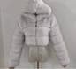 Women's Luxury Faux Fur Hooded Cropped Jacket