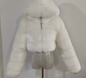 Women's Luxury Faux Fur Hooded Cropped Jacket