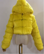 Women's Luxury Faux Fur Hooded Cropped Jacket