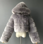 Women's Luxury Faux Fur Hooded Cropped Jacket