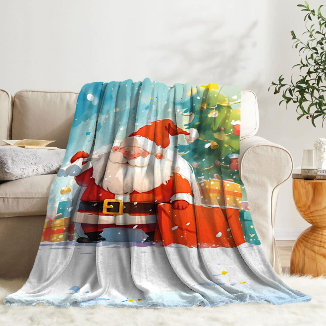 Christmas Blankets and Throws Luxury Fleece Throw Blanket Santa Claus