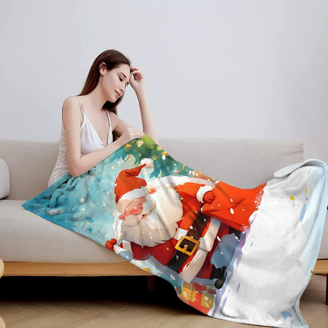 Christmas Blankets and Throws Luxury Fleece Throw Blanket Santa Claus