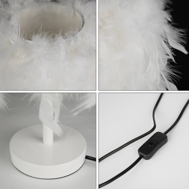 Fluffy Feather Table Lamp