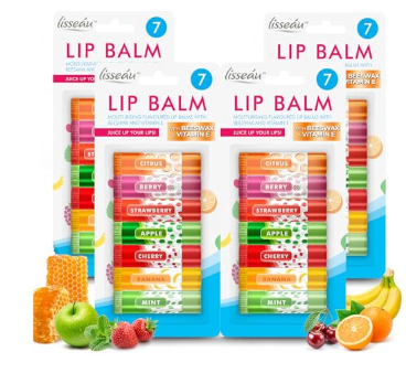 SOL 28pk Lip Balm Set Flavoured Moisturiser for Lips with Beeswax & Vitamin E