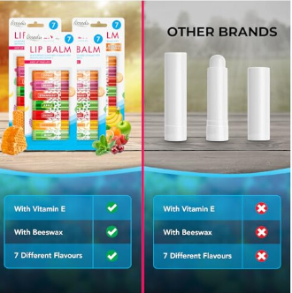 SOL 28pk Lip Balm Set Flavoured Moisturiser for Lips with Beeswax & Vitamin E