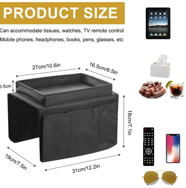 Sofa Armchair Tray Organiser Waterproof Sofa Arm Chair Table Tray