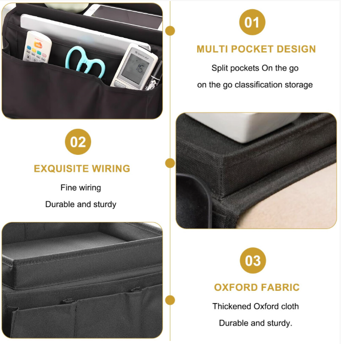 Sofa Armchair Tray Organiser Waterproof Sofa Arm Chair Table Tray