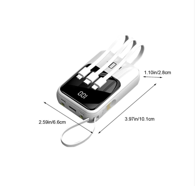 Leodye Portable Power Bank 5000mAh with Cable and Lanyard