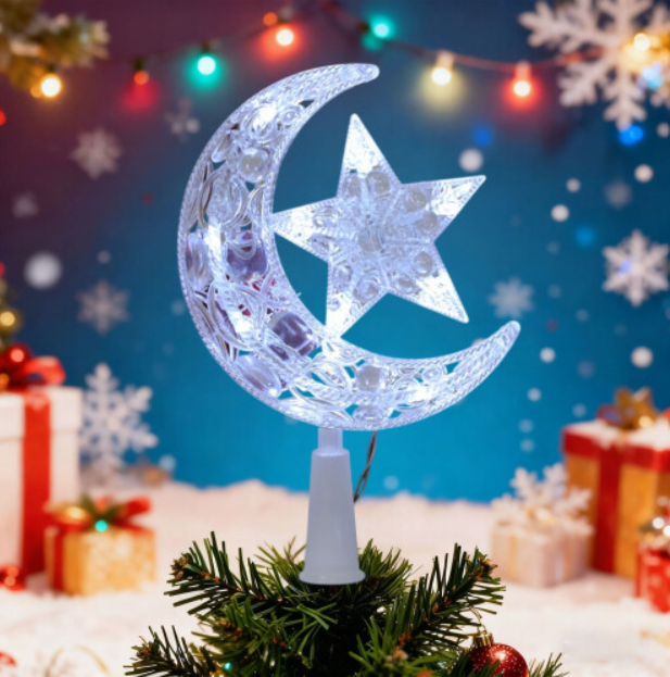 Christmas Tree Toppers, Christmas Tree Decorations, Glowing Moon