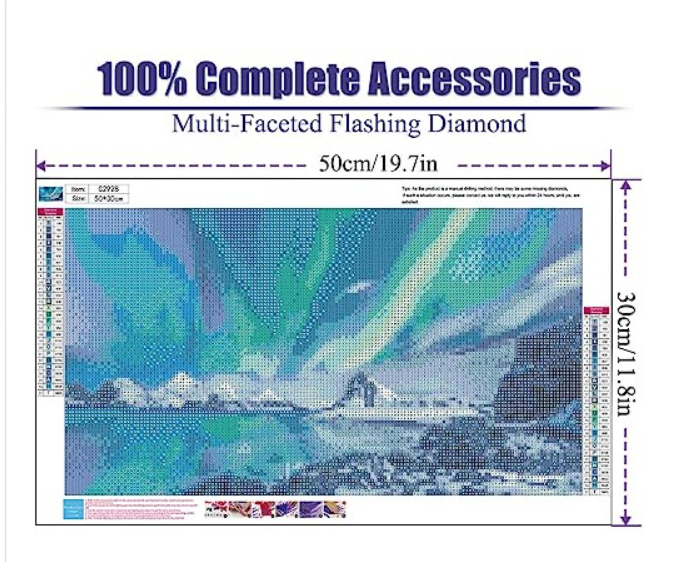 5D Diamond Art Painting ,Large Aurora Diamond Painting Kit