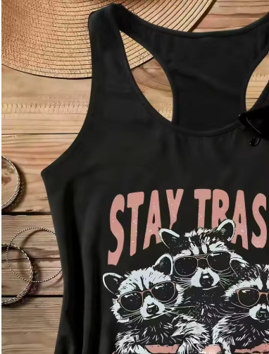 Stay Trashy Raccoon Racerback Vest