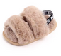 Baby Girls Fluffy Faux Fur Slippers