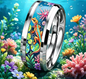 Cute Ocean-Themed 8mm Stainless Steel Ring
