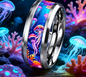 Cute Ocean-Themed 8mm Stainless Steel Ring