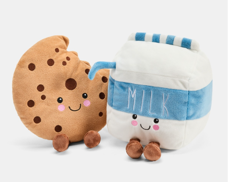 2 Pack Milk & Cookies Microwaveable Hottie - Brown/White