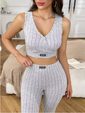 Ribbed Lounge Set – 2 Piece Women's Co-Ord