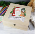 Personalised Colourful Santa Large Wooden Christmas Eve Box