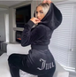 Women's Velour Cropped Hoodie & Jogger Tracksuit Set
