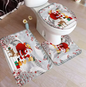 3-Piece Christmas Bathroom Mat Set
